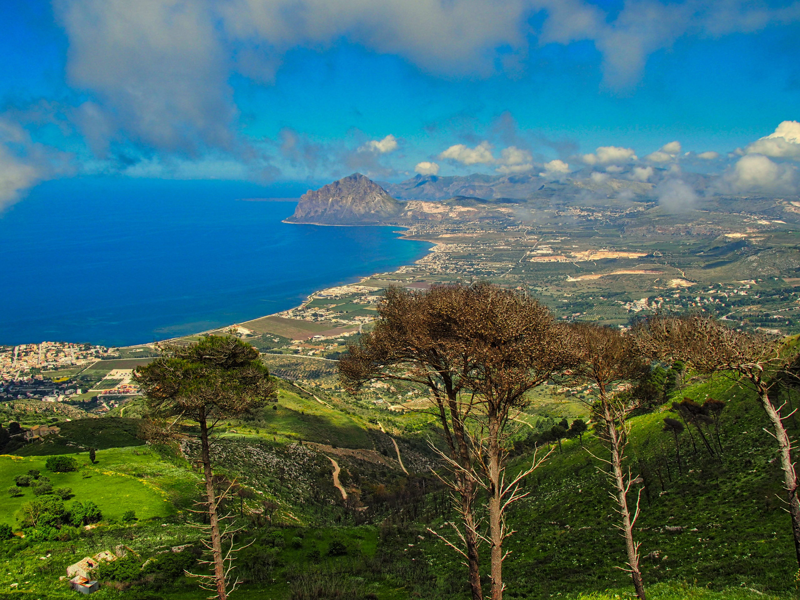 Blick von Erice auf den Golfo di Bonagia