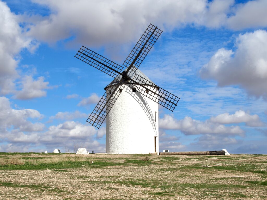 Sehr schön restaurierte Windmühle von Campo de Criptana